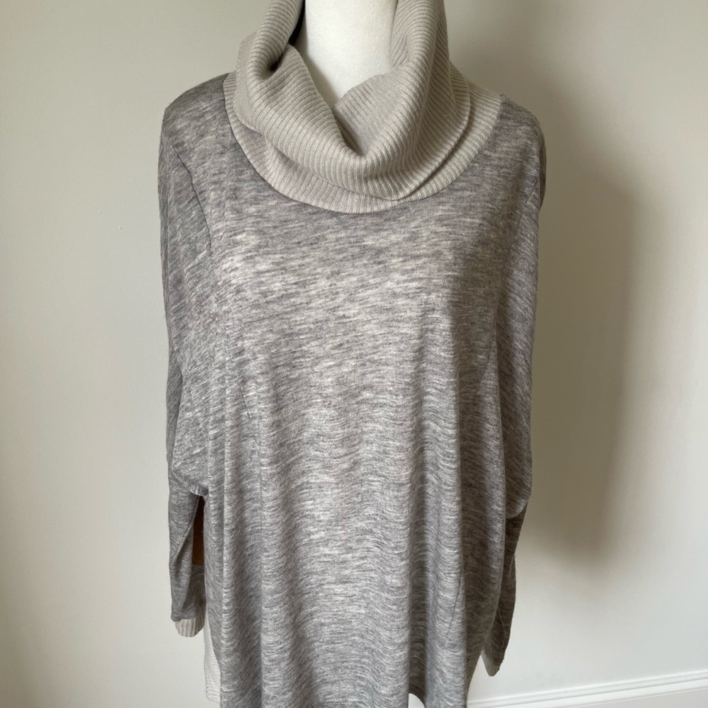 Light Gray Cowl Neck Lightweight Sweater - Size S